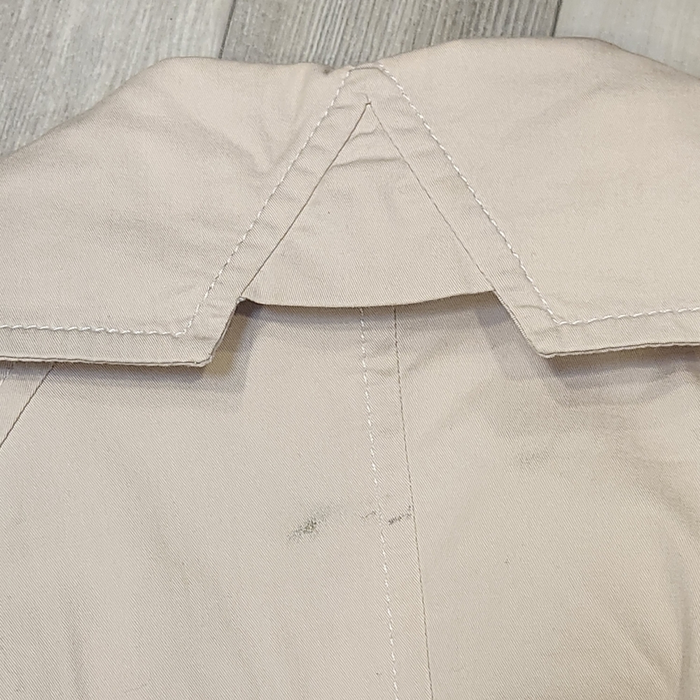Pinko trench coat women's 6 ivory cotton mini pleated double chest Made in Italy - Picture 11 of 14